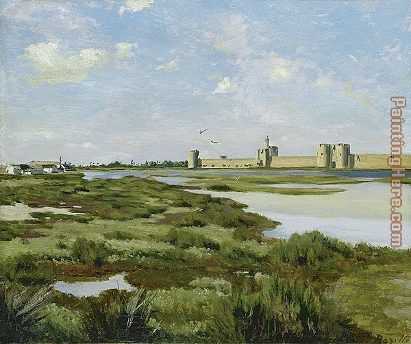 The Ramparts, Aigues-Mortes painting - Frederic Bazille The Ramparts, Aigues-Mortes art painting